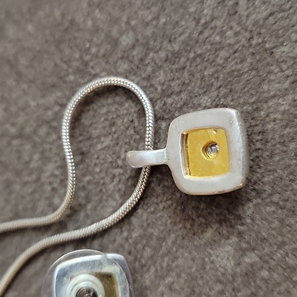 Vtg PHD Minimalist Geometric Square Chain Necklace Earrings Set - Picture 5 of 8